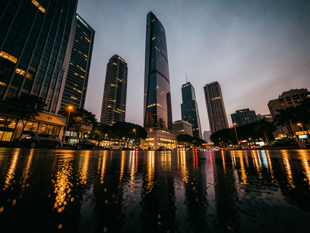 Modern Jakarta urban landscape at dusk